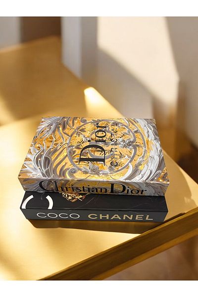 Saccura Decor Decorative Book Box Set, Gold Elegance Box Set of 2