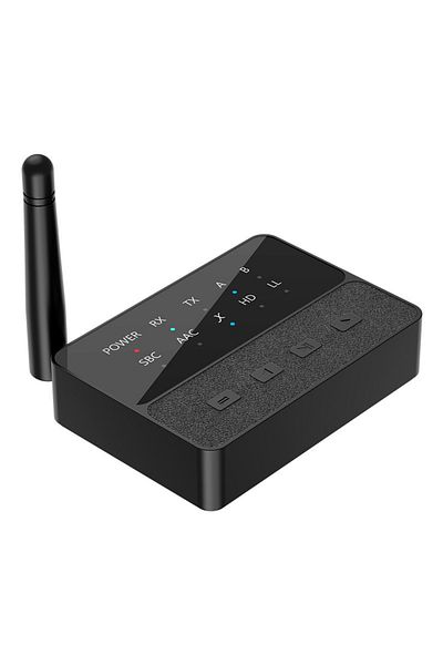 Choice محول صوت بلوتوث 5.3 Aptx/hd/ll أسود من كوالكوم V5.3، مستقبل ستيريو لاسلكي Aux R/l مقاس 3.5 مم