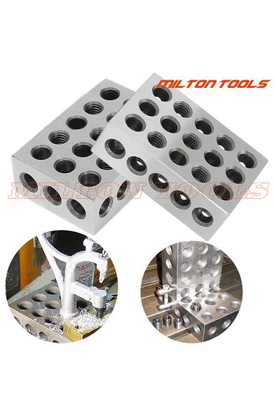 ETOPOO 1-2-3 Inch 2pcs Hardened Steel 1-2-3" Blocks 0.0001" Precision Matched Machinist 123 Milling Tool 23