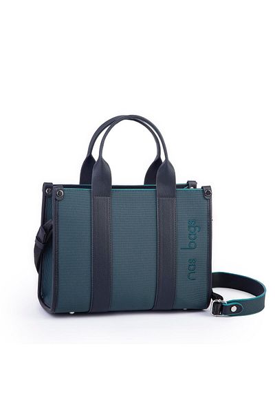 Nas Bag Geantă de mână și de umăr din piele artificială pentru femei Lacst, neagră, neagră