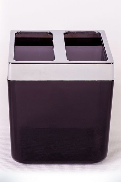 Prima Nova Black Tuscany Toothbrush Holder - Transparent