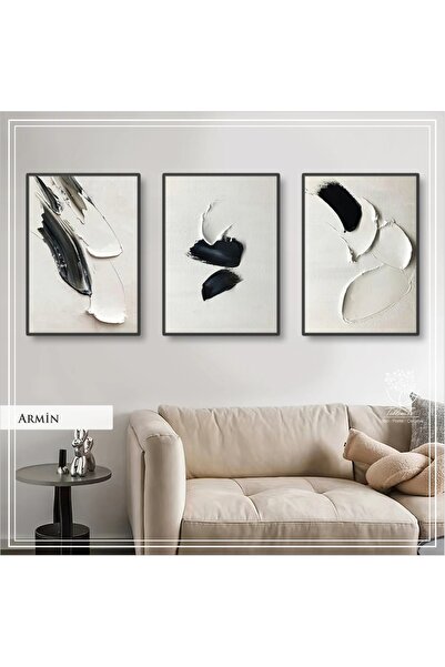 Tablomtr Metal Çerçeveli Gerçek Camlı Tablo Armin 3 Lü Set