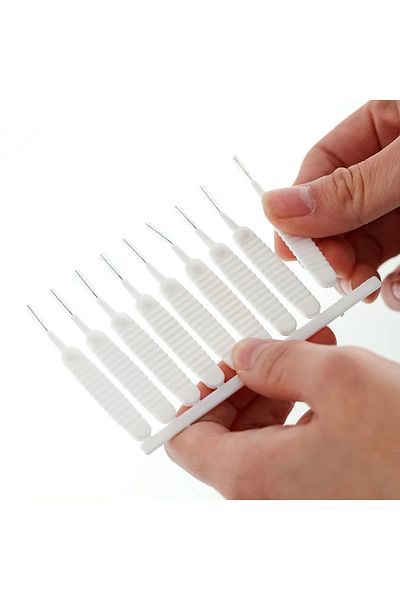 Choice 10pcs Shower Nozzle Cleaning Brush, White Multifunction Showerhead Crevice Cleaning Brush For Househ