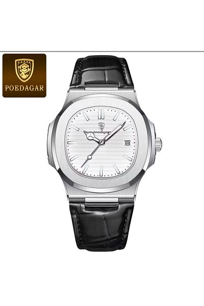 POEDAGAR New Patekss Luxury Men's Wristwatch with Leather Cord Arrival for 25 Years
