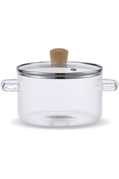 Choice 1600ml Glass Saucepan Clear Cooking Pot With Lid 1.6l Heat Resistant Glass Soup Pot Dual Handles Gla