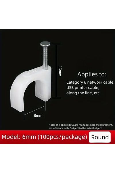 Choice White 6mm 100pcs 100pcs Cable Clips 4/6/8/10mm Cable Wire Clips Nail In Cable Clips Cable Tacks Coax