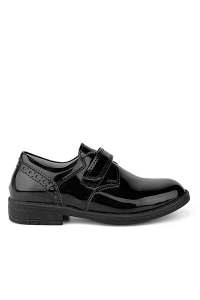 Cici Bebe Ayakkabı Patent Leather Boys' School Shoes - Velcro and Black