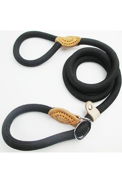 Choice 0.8x180cm Black Dog Leash Slip Rope Lead Leash Heavy Duty Braided Rope Adjustable Loop Collar Traini