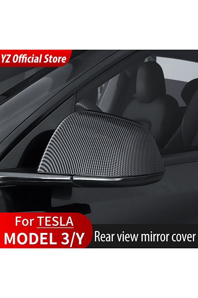 Choice YZ Carbon Fiber Car Paste Side Door Mirror Cover For Tesla Model 3 Model Y Auto Exterior Accessor...