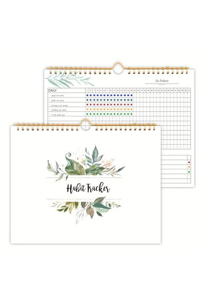 Choice White 1pc Habit Tracker Calendar To Do List Planner Spiral Bound Daily Weekly And Monthly Habit Trac