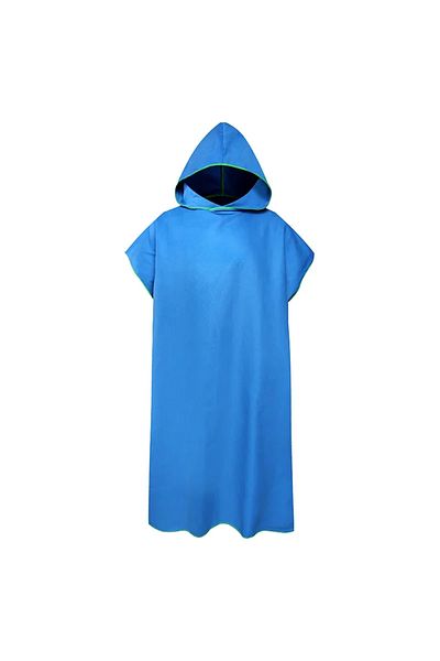 Choice Blue Quick-drying Changing Robe Quick Dry Bathrobe Hooded Absorbent Bath Towel Swimming & Fitness Su