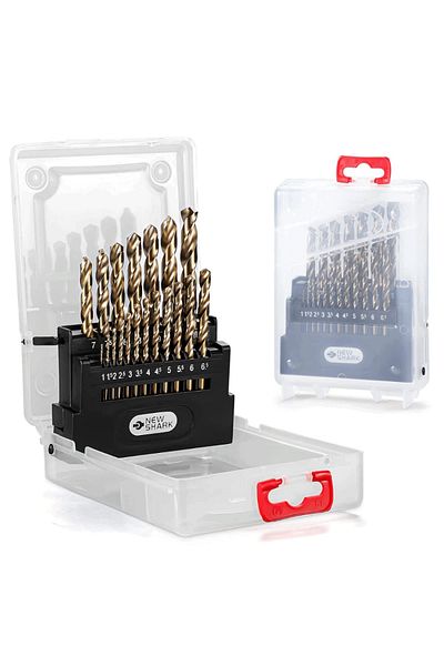 NIUXIANG 19pcs (1MM-10MM) M35 5% Cobalt Metric Drill Bits Set (1MM-10MM/19PCS),shank Jobber Drill Bits,hss Tw