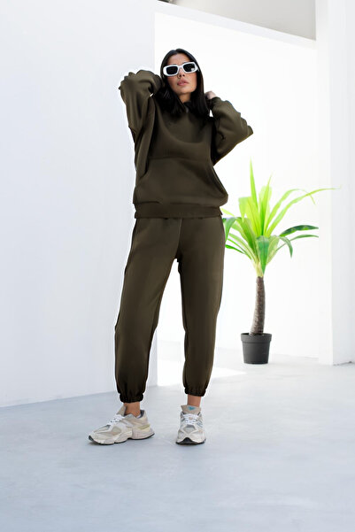 CMZ COLLECTİON Χακί χοντρό σετ φόρμας