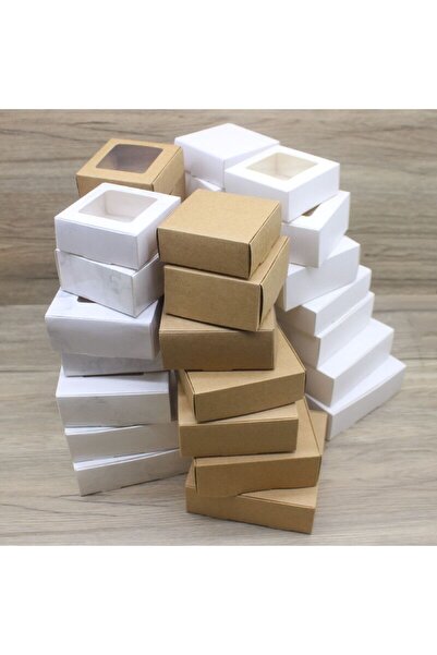 Choice39 5.5 × 5.5 × 2.5 سم، 10 علب بيضاء، 10 قطع، تغليف هدايا متنوع، ورق كرا...