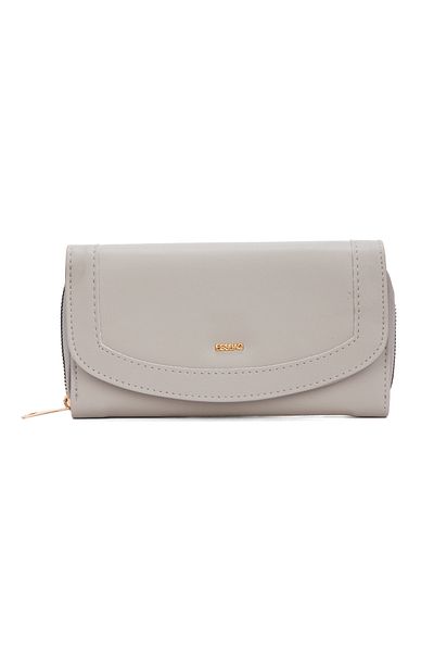 Newish Polo Women's Gray Faux Leather Card Holder and Wallet