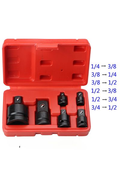 Choice 6Pcs Socket Wrench Socket Wrench 1/4 1/2 3/8 3/4 Ratchet Breaker Drive Spanner Set Pneumatic Slee...