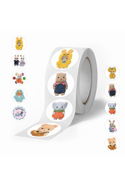 Choice 500pcs 500pcs/roll Calico Critters Stickers Laptop Scrapbook Decoration Graffiti Decals Skateboard L