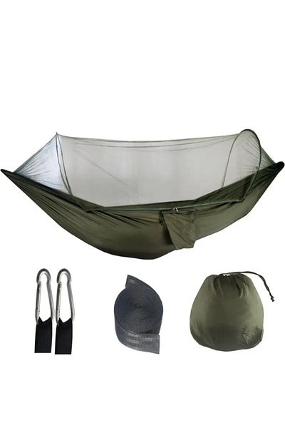 Choice Green Outdoor Camping Hammock With Mosquito Net Lightweight Hanging Hammocks High Strength Parachute