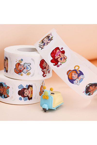Choice 500pcs 500pcs Disney Princess Sealing Stickers Cute Cartoon Decals Round Diy Album Diary Label Graff