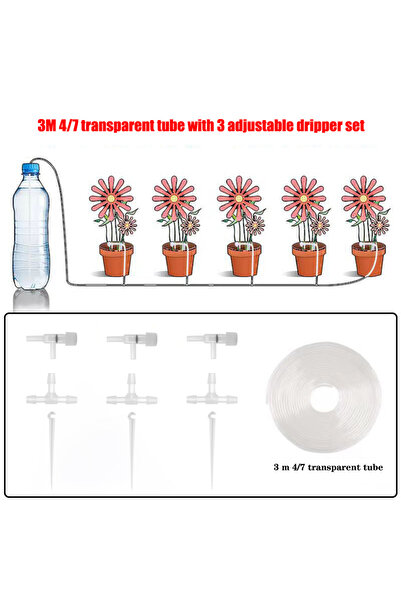 Choice مجموعة ري بالتنقيط للحديقة بمنظم 3 أمتار 3 مع صمام تنظيم وجهاز ري النب...