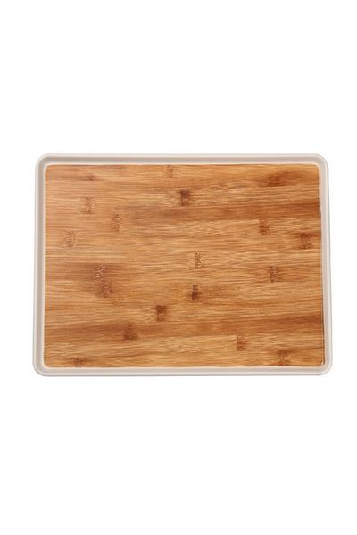 Felli Elegant Durable Rectangular Melamine and Bamboo Serving Tray