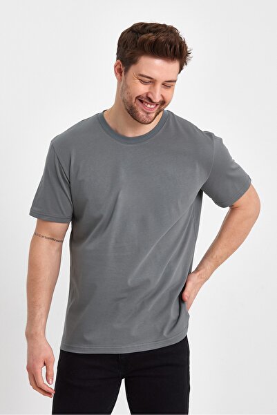 LACİVERTMEN 2271 Basic 24x1 Single Jersey Relax Mold T-Shirt