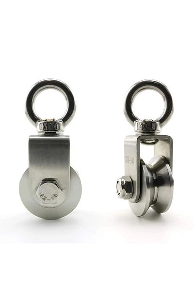XMSJ V Type 500KGS U/V Type Swivel Pulley 304 Stainless Steel Duplex Bearing Super-Silent Detachable Rota