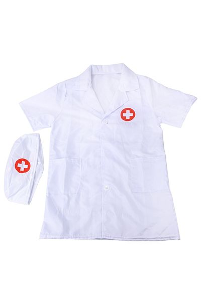 Choice White Doctor's Clothes Short-sleeved Nurse Children's Performance Clothes Family Toys