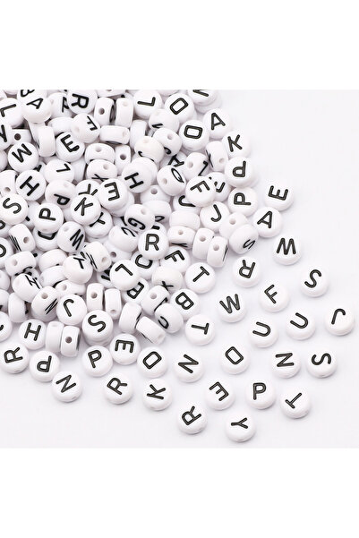Choice 200pcs Mixed 50/100/200pcs/lot 7x4mm White Round A-Z Alphabet Letter A...