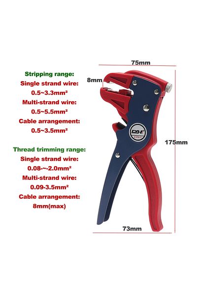 Choice Automatic Wire Stripper Flatwire Cutter Stripping Plier 0.2 to 6mm Range Length Adjustment For El...