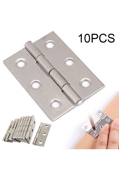 Choice 10Pcs Hardware Stainless Steel Hinges Door Connector Drawer 6 Mounting Holes For Furniture Bookca...