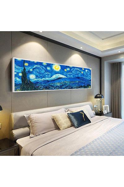 Choice 30x80cm Full Round 30x80cm Diy Diamond Painting Van Gogh's Starry Sky 5d Full Round Diamond Dome De
