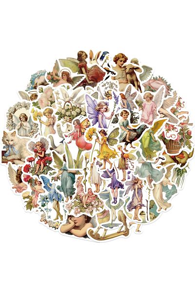 Choice 50pcs 50pcs Oil Painting Elf Fairytale Cute Angel Stickers Decoration Skateboard Laptop Bike Suitcas