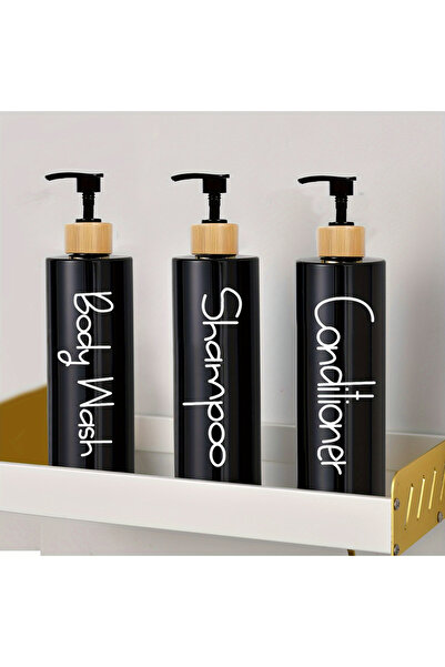 Choice 500 مل أسود 3 قطع موزع صابون حمام قابل لإعادة الاستخدام مضخة يدوية زجا...