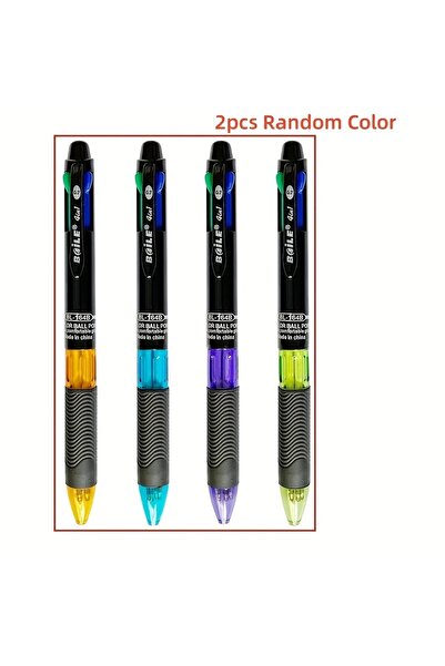 Choice أقلام حبر جاف متعددة الألوان 4 في 1، قطعتان عشوائيتان، إبداعية ملونة ق...