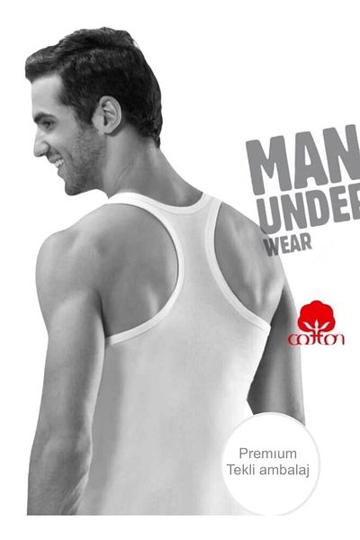 ByDon 5 Men's Strappy Rib Sportsman (Rambo) Undershirt 100% Cotton