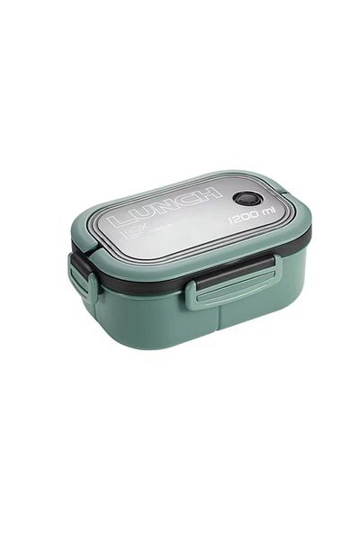 Choice 2 Green Kitchen Supplies: Single-layer, Double-layer Portable Fruit Food Box, Lunch Box With Fork Sp