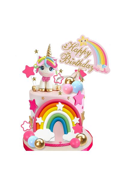 Choice 29pcs 29pcs Unicorn Cake Decorations Luxury Rainbow Stars Unicorn Balls Unicorn Cake Topper For Birt