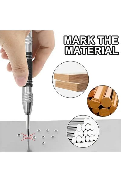 Choice 128mm Automatic Center Punch Locator Adjustable Spring Impact Center Marker Scriber Tool For Woodwor