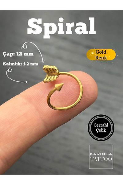 Karınca Piercing Spiral Curved Arrow Bridge Helix Spike Ring Cartilage Ear Piercing