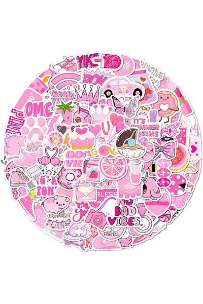 Choice Pink 100pcs 100pcs Pink Girls Cute Cartoon Graffiti Stickers Diy Phone Guitar Laptop Notebook Suitca
