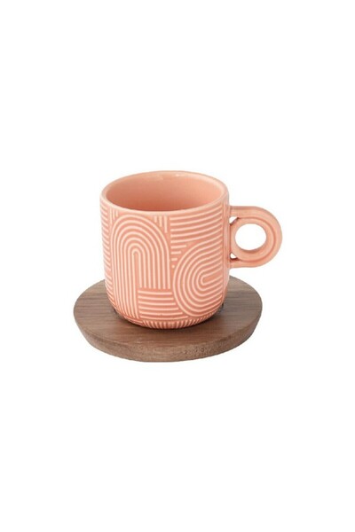 EasyLife 4-Piece Take a Loop Dishwasher Safe Cup and Saucer Set 110ml