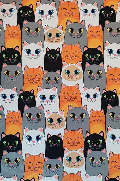 YADEHOME Animal Patterned Upholstery Fabric Cat Patterned Digital Printing Upholstery Fabric