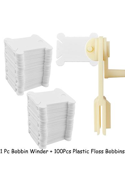 Choice Floss Bobbins Set 50/100pcs Plastic Floss Bobbins Set Embroidery Floss Organizer Bobbin Winder Craft