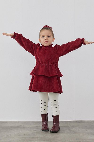 Tics Burgundy Velvet Dress