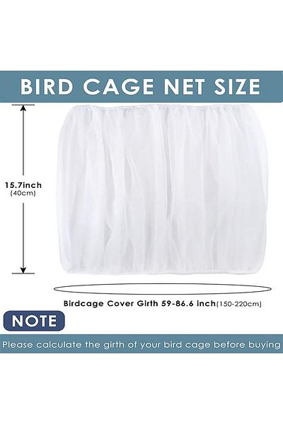 Choice Xxl White Adjustable Bird Cage Net Cover Birdcage Seed Feather Catcher Soft Skirt Guard Birdcage Nyl