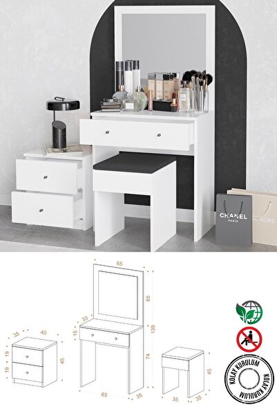 DECORMET Nice Makyaj Masası Beyaz