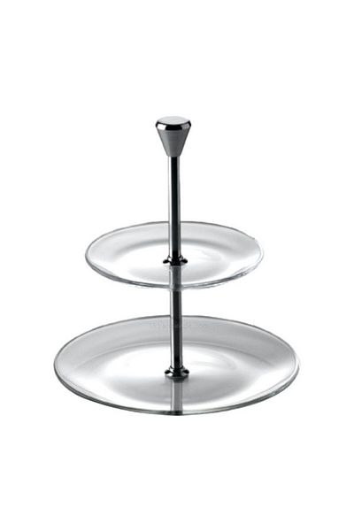 Vidivi Full Moon 2-Tiers High Definition Glass Serving Plate 15-21cm