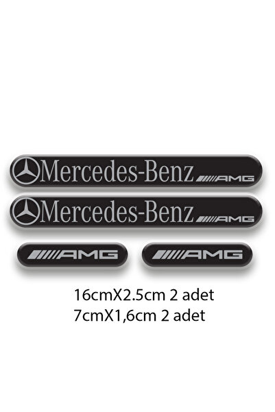 PROMOT Otomobil AKSESUAR MERCEDES 3D DAMLA 4 ADET OTO STİCKER SET 1