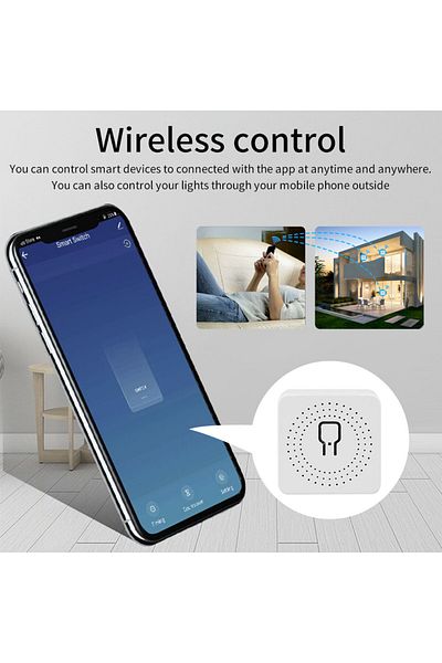 GGBEE وحدة مفتاح ذكي صغير عاجي 16 أمبير/20 أمبير واي فاي للتحكم في اتجاهين مع تطبيق Cozy Life للتحكم عن بعد من أجل Alexa